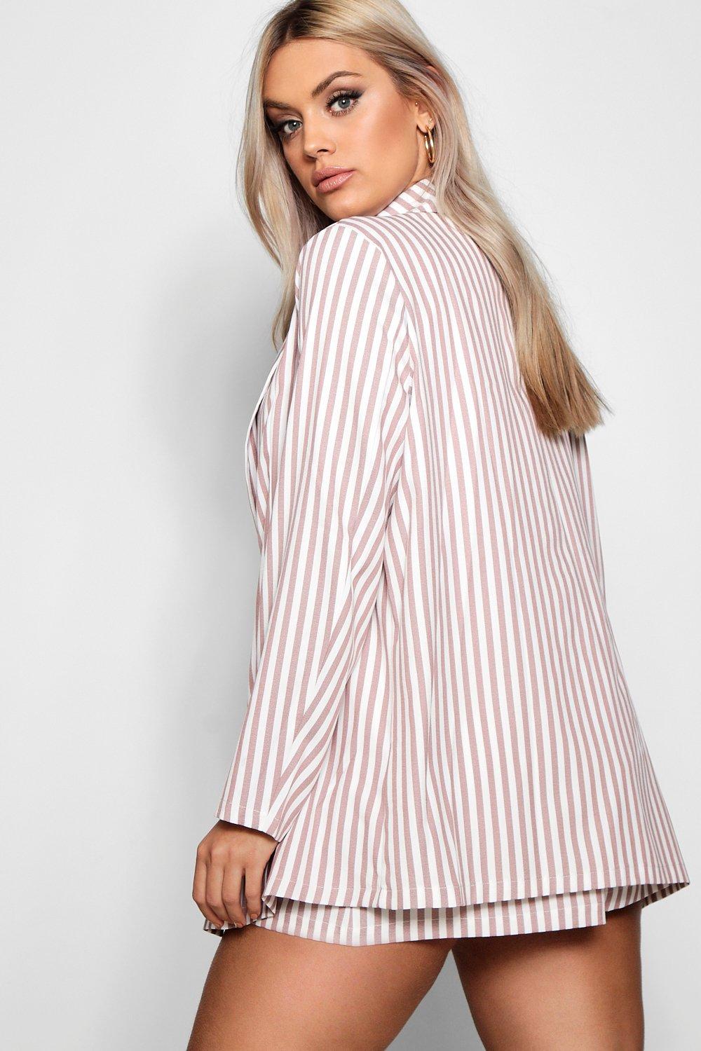 Striped shorts and blazer on sale set